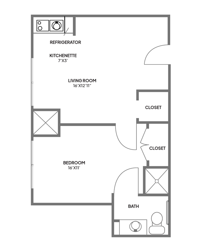 Forestbrook apartment layout.