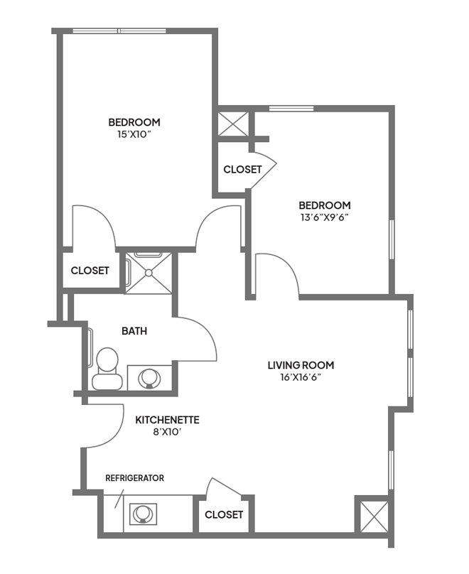 Hickory apartment layout.