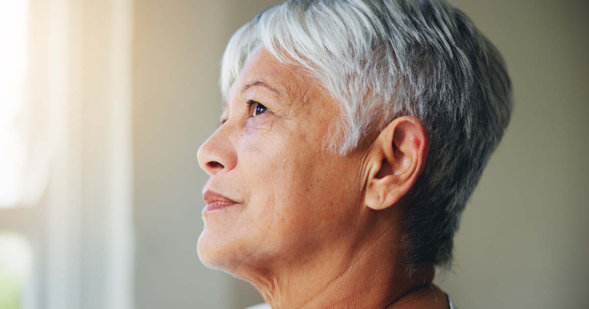 Close up of elder woman's face